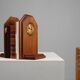 French Art Deco Bookends in Wood and Bronze, circa 1920