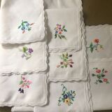 8 hand-embroidered napkins