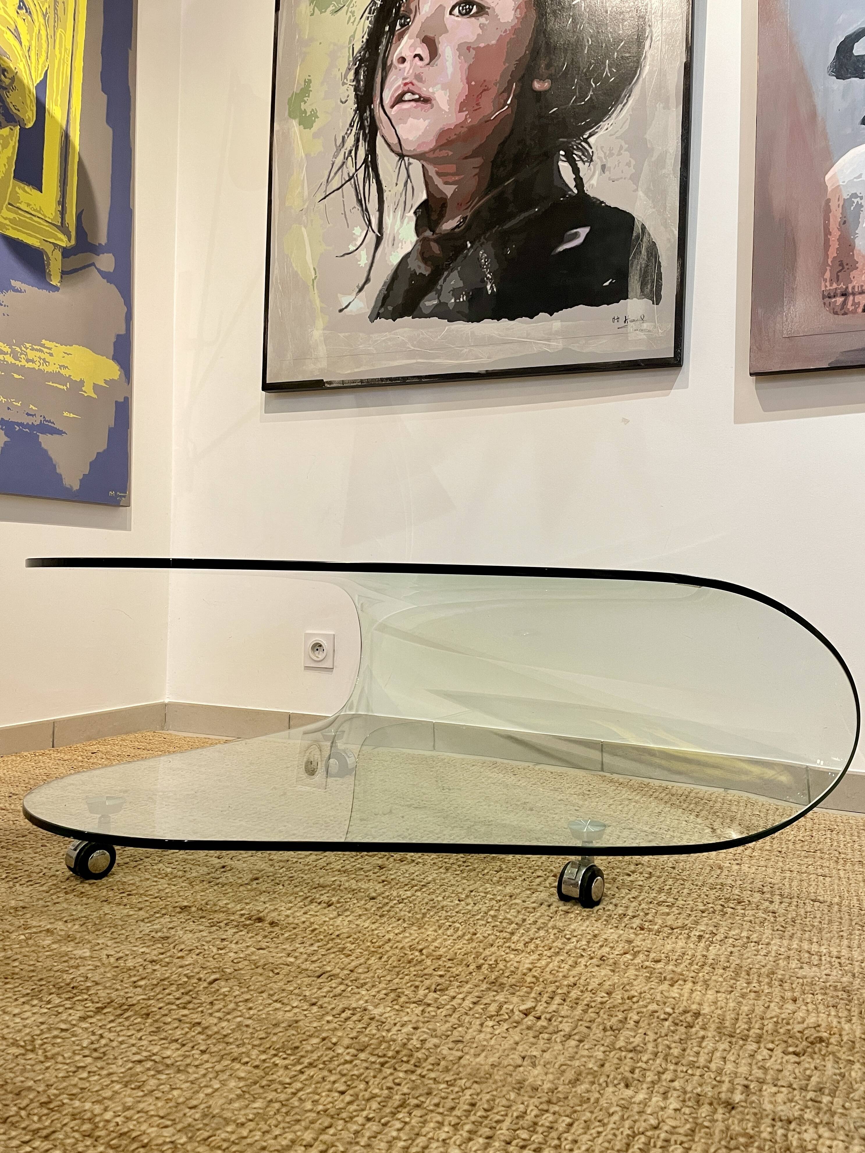 Designer glass coffee table