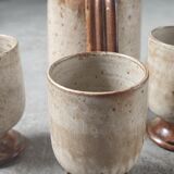 Service trio in pyrite stone Puisaye Jean-Pierre Prud'homme.