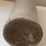Antique grey stoneware bottle with vintage handle