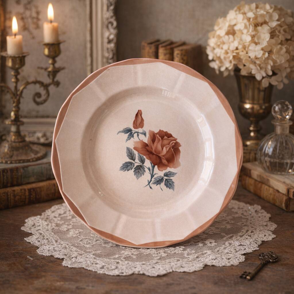 Large antique serving dish in Sarreguemines earthenware.