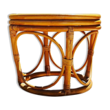 Pouf rotin vintage