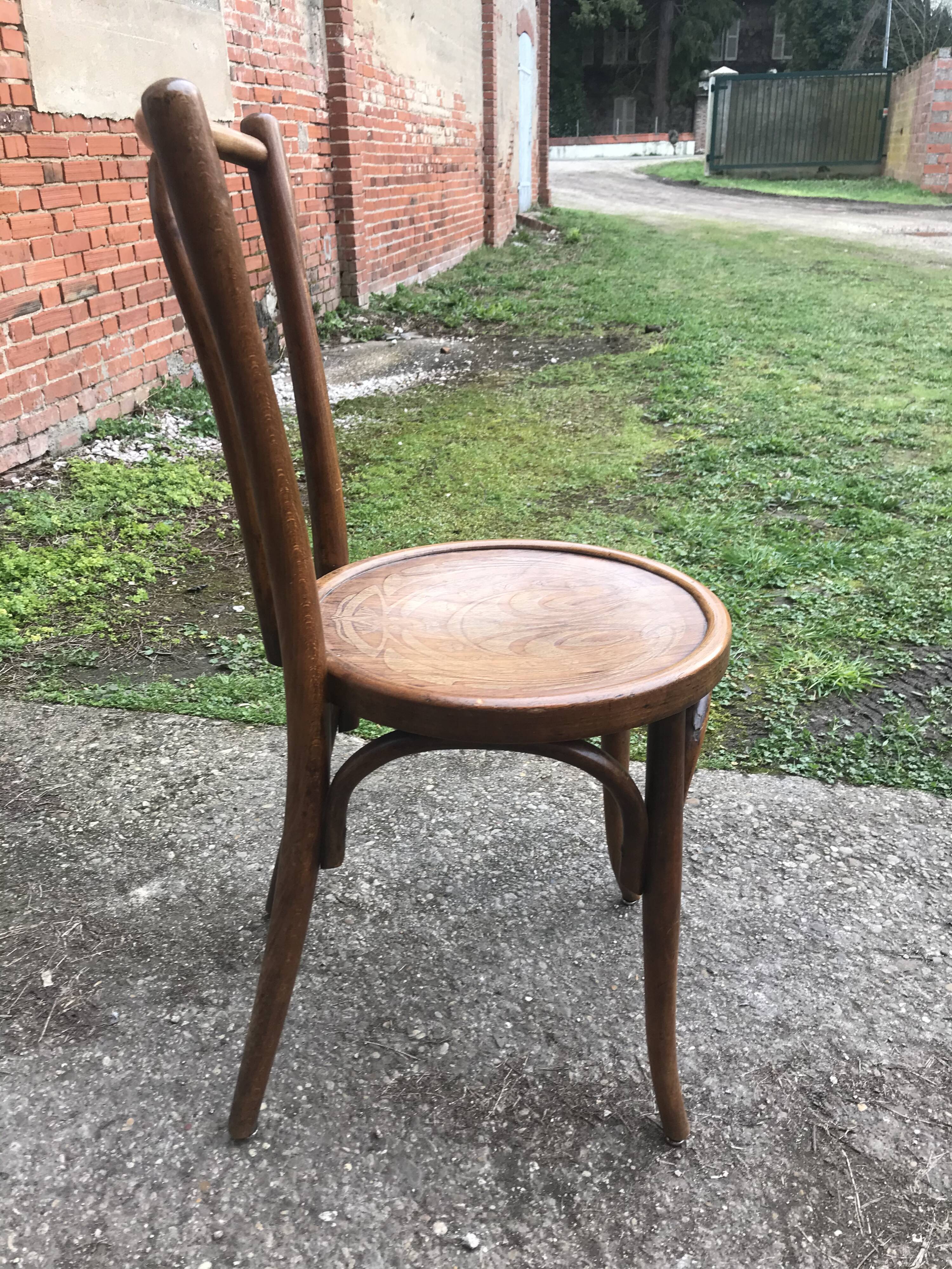 Suite of 8 Viennese bistro chairs "W.Baumann"