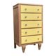 Chiffonnier art déco chêne brut et jaune