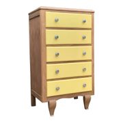 Art Deco chest of drawers in raw oak and yellow