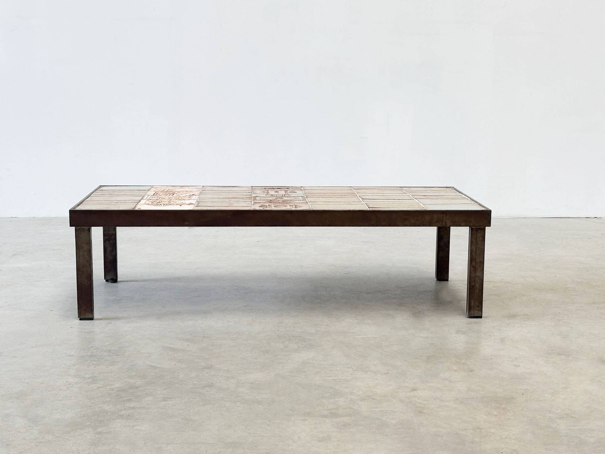 Roger Capron steel and ceramic coffee table