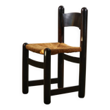 Chaise rustique en osier avec cadre en bois massif, 2 pièces