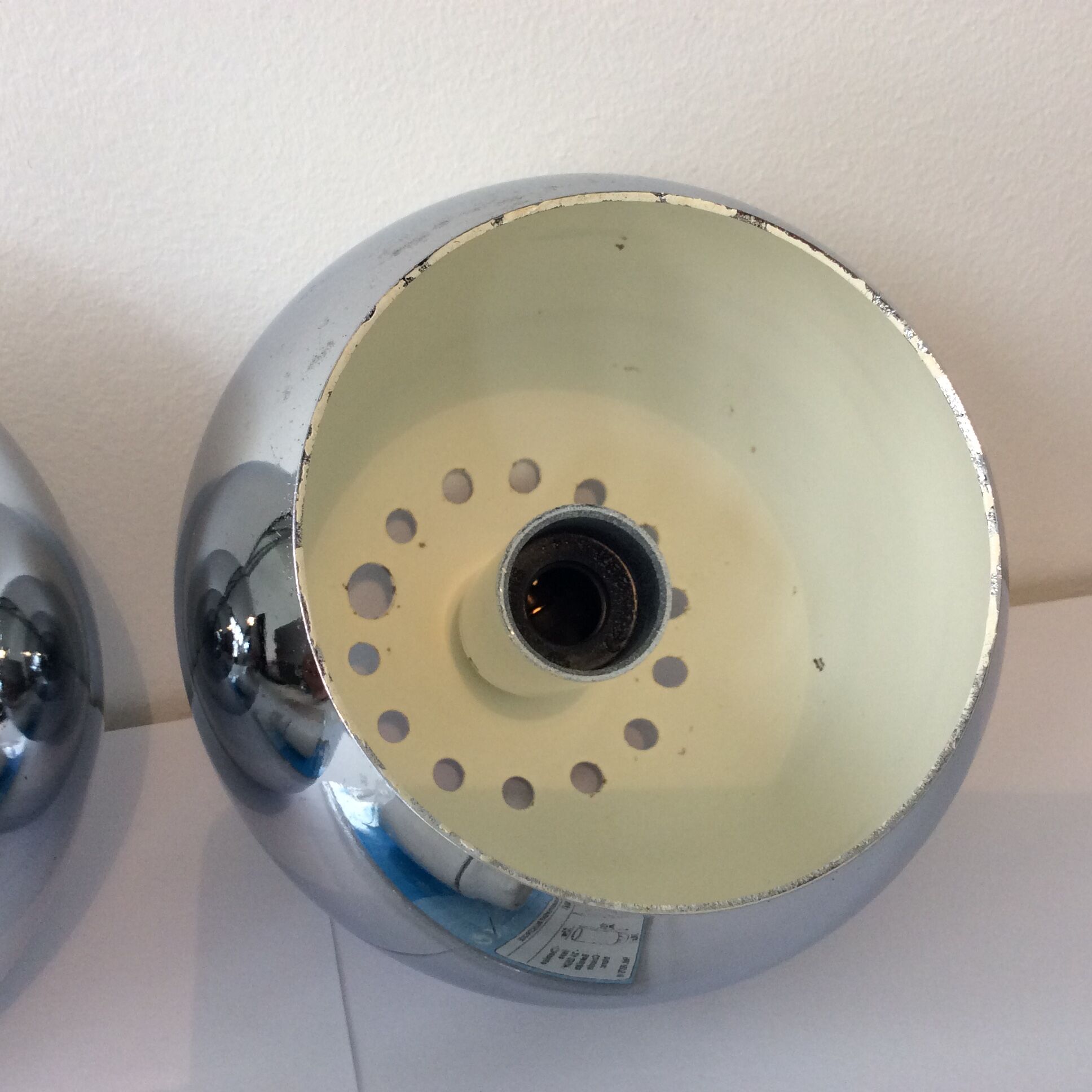 Pair of stainless steel ball globes