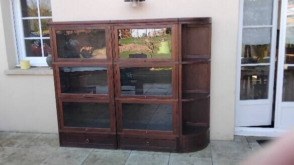 Large modular vintage display cabinet pierre cruiege for martin du