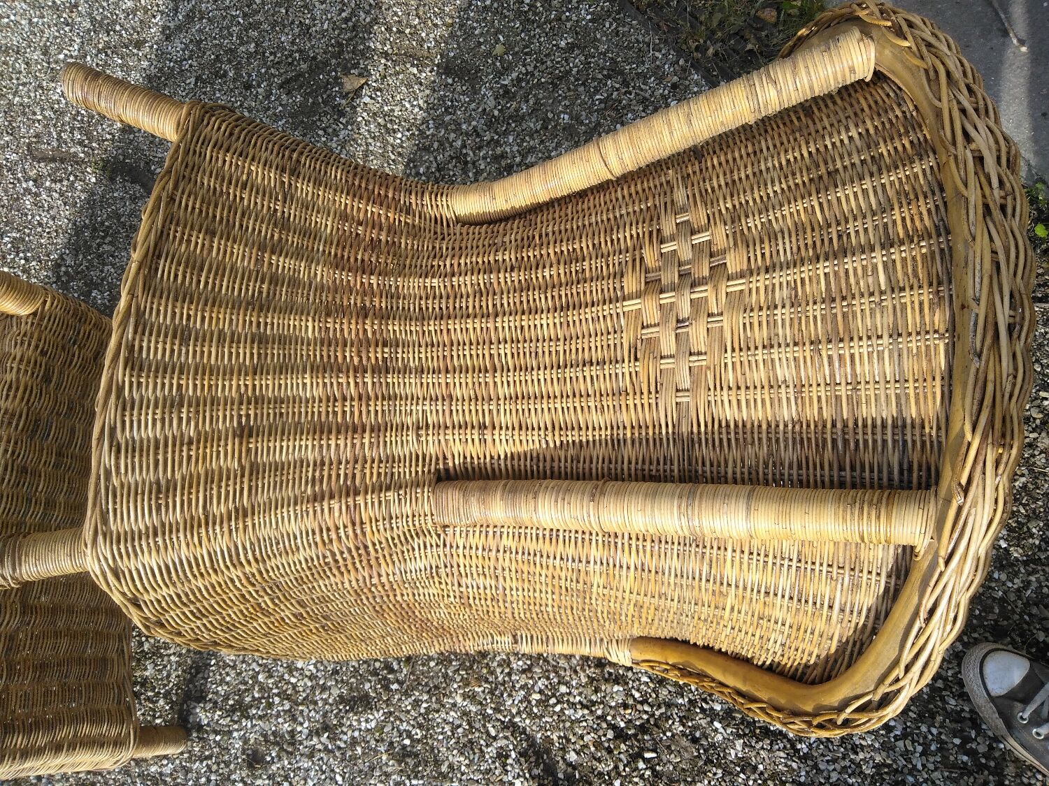 Pair of rattan armchairs