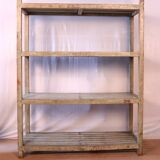 Burmese teak bookcase shelf with original ecru patina