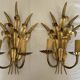 Hans Kögl-style 6-arm chandelier in gilded metal, 1970s, with two wall lights