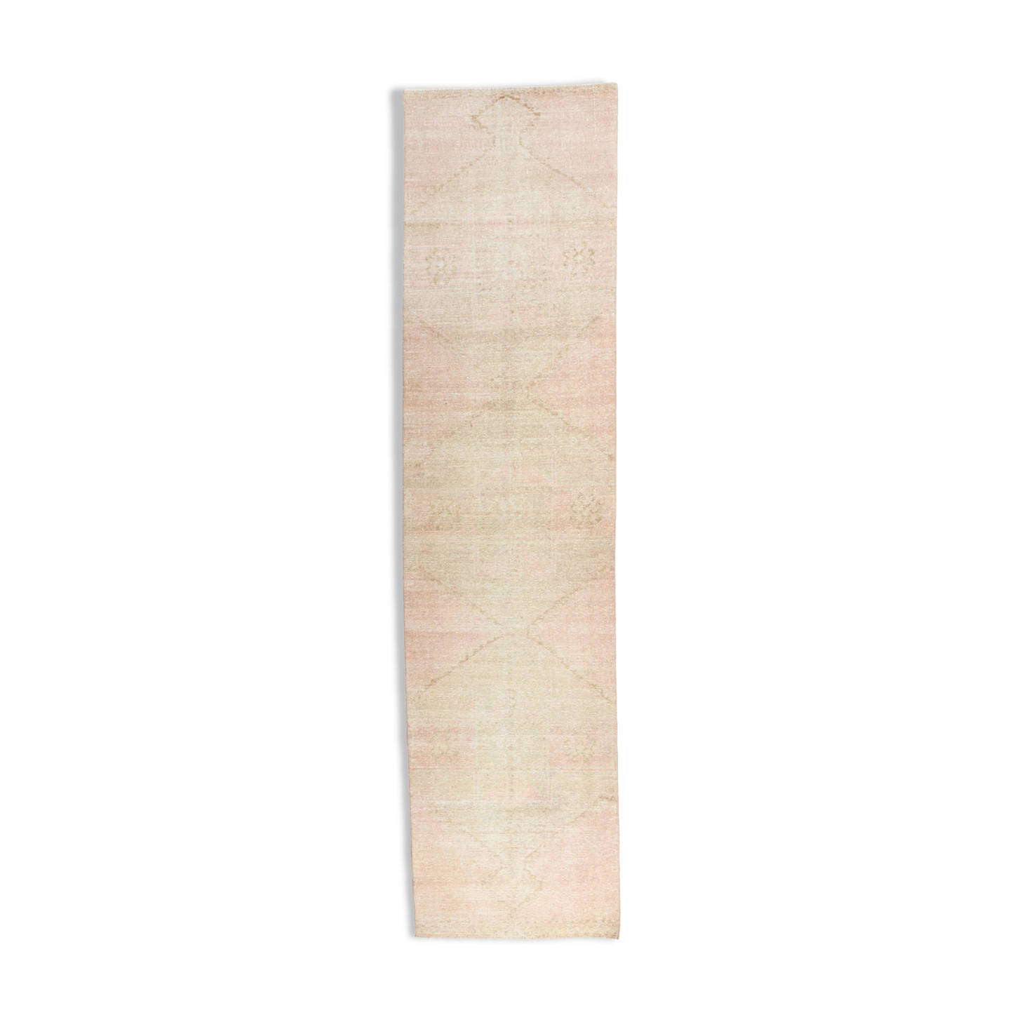 Dusty beige handmade runner rug