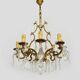 Bronze cage chandelier with glass pendants, 8 lights. tassel chandelier. 60s