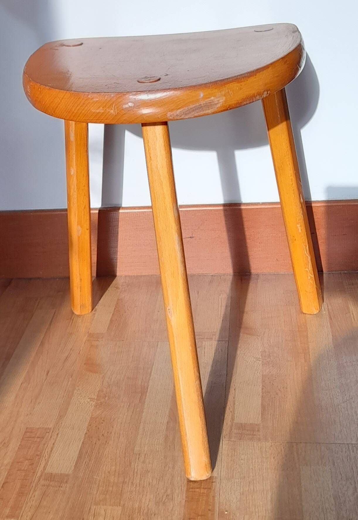 Vintage wooden tripod stool