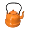 Orange enamelled kettle