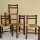 Set de quatre chaises paysannes paillées
