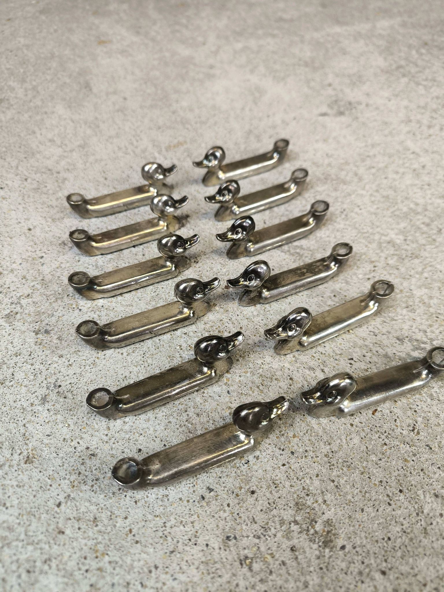 Set of 12 vintage knife rests, place card holders.