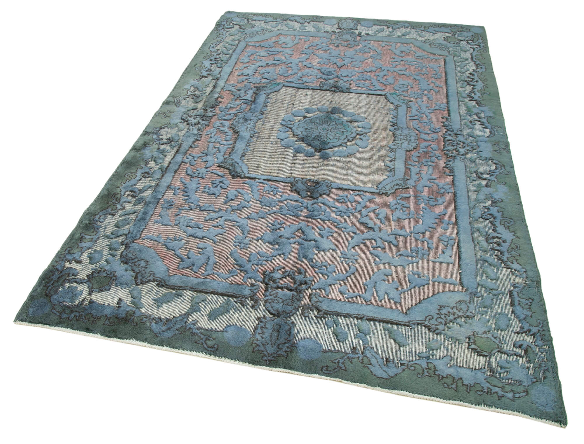 Hand-knotted vintage turkish 1980s 157 cm x 251 cm blue rug