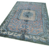 Hand-knotted vintage turkish 1980s 157 cm x 251 cm blue rug