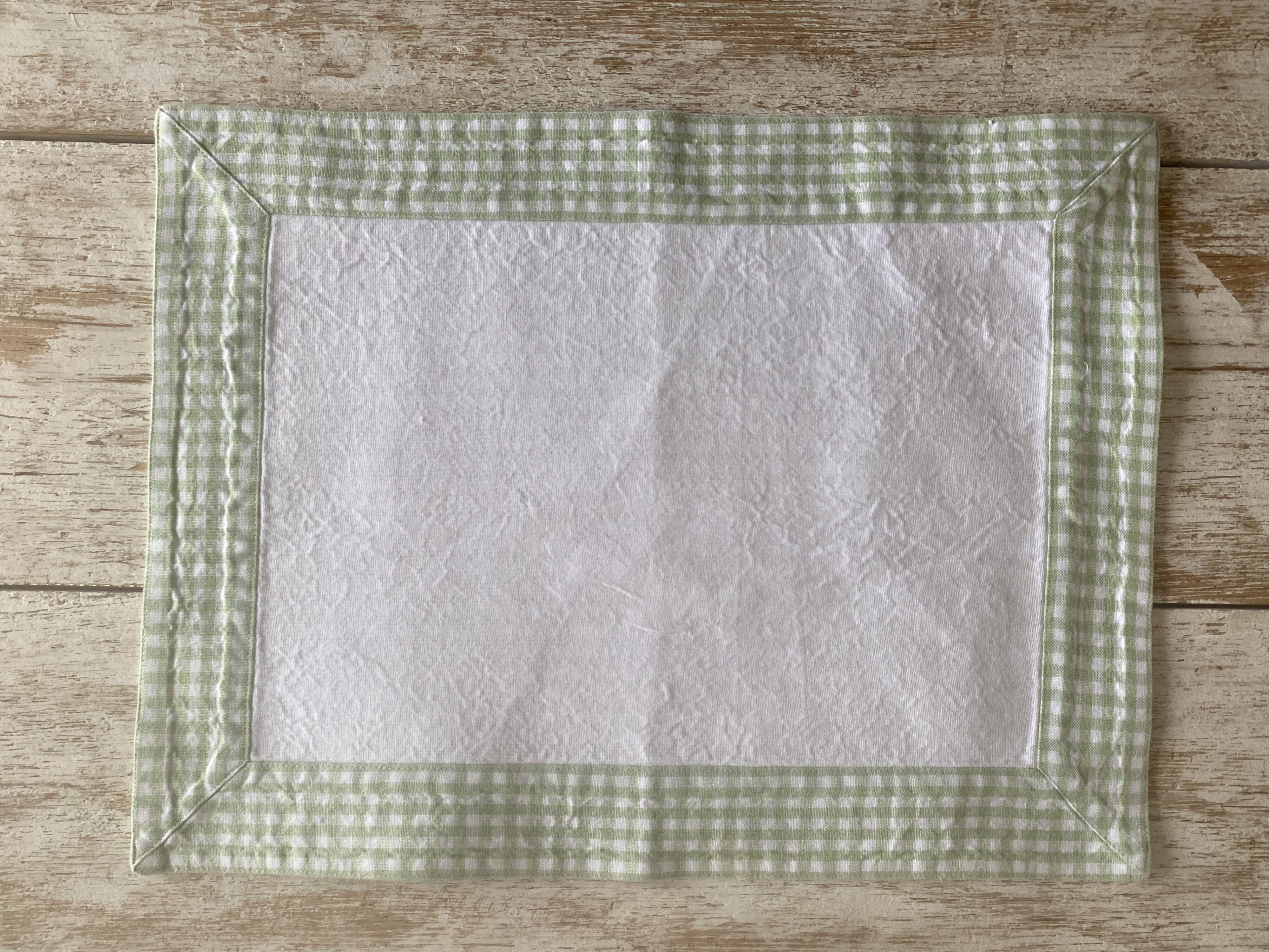 Set of 8 double-sided gingham placemats - 45x35cm - cotton