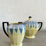 Art Deco coffee set in fine pearlescent porcelain 20s