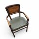 4 x RAC Royal English dining chairs / green leather cushions