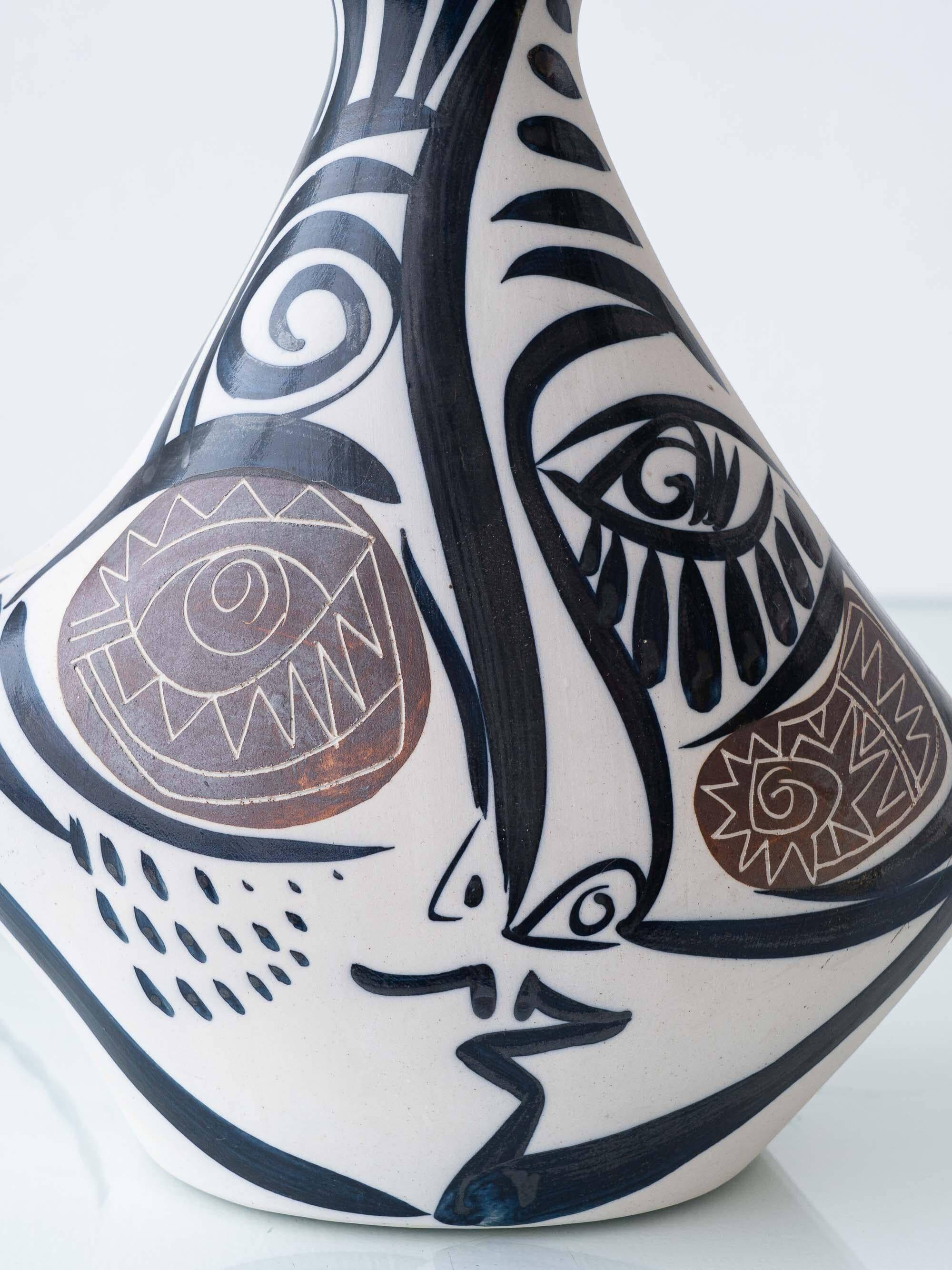 Lampe de table cubiste en céramique style Picasso espagnol Otero Regal