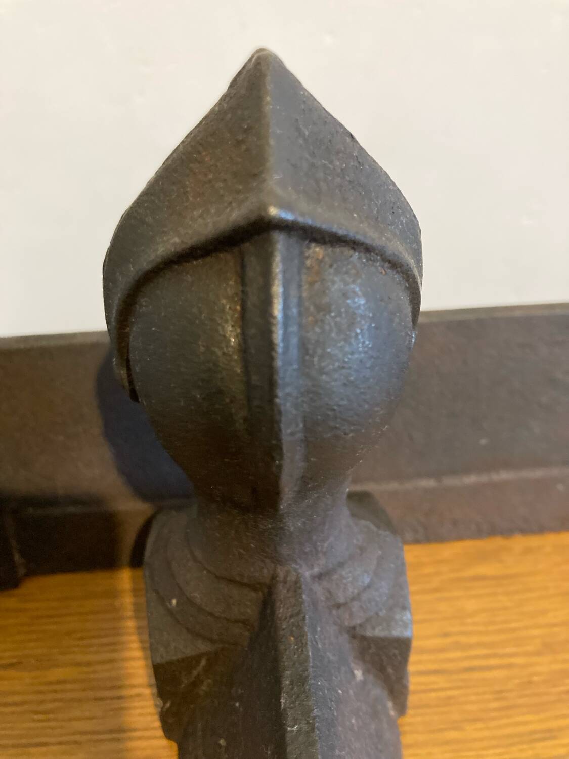 Pair of antique cast iron andirons