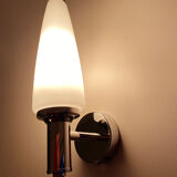 3 vintage chrome and Murano glass wall lamps, 70s