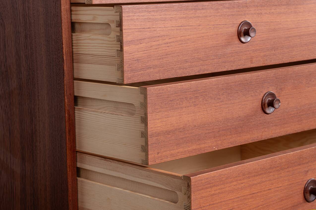 Large double chest of drawers, 8 drawers, in teak by Borge Mogensen 1960.