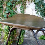 Pair of 50s chairs in metal and skaï