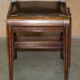 Victorian library chair, convertible, hardwood, leather, brass, circa 1880.