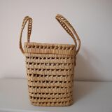 Basket made of woven palm leaves