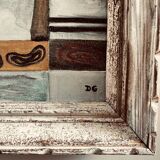 Tableau 1960 "The Card Game" signed D.G.