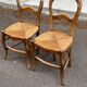 2 Louis Philippe chairs, solid curved wood and straw