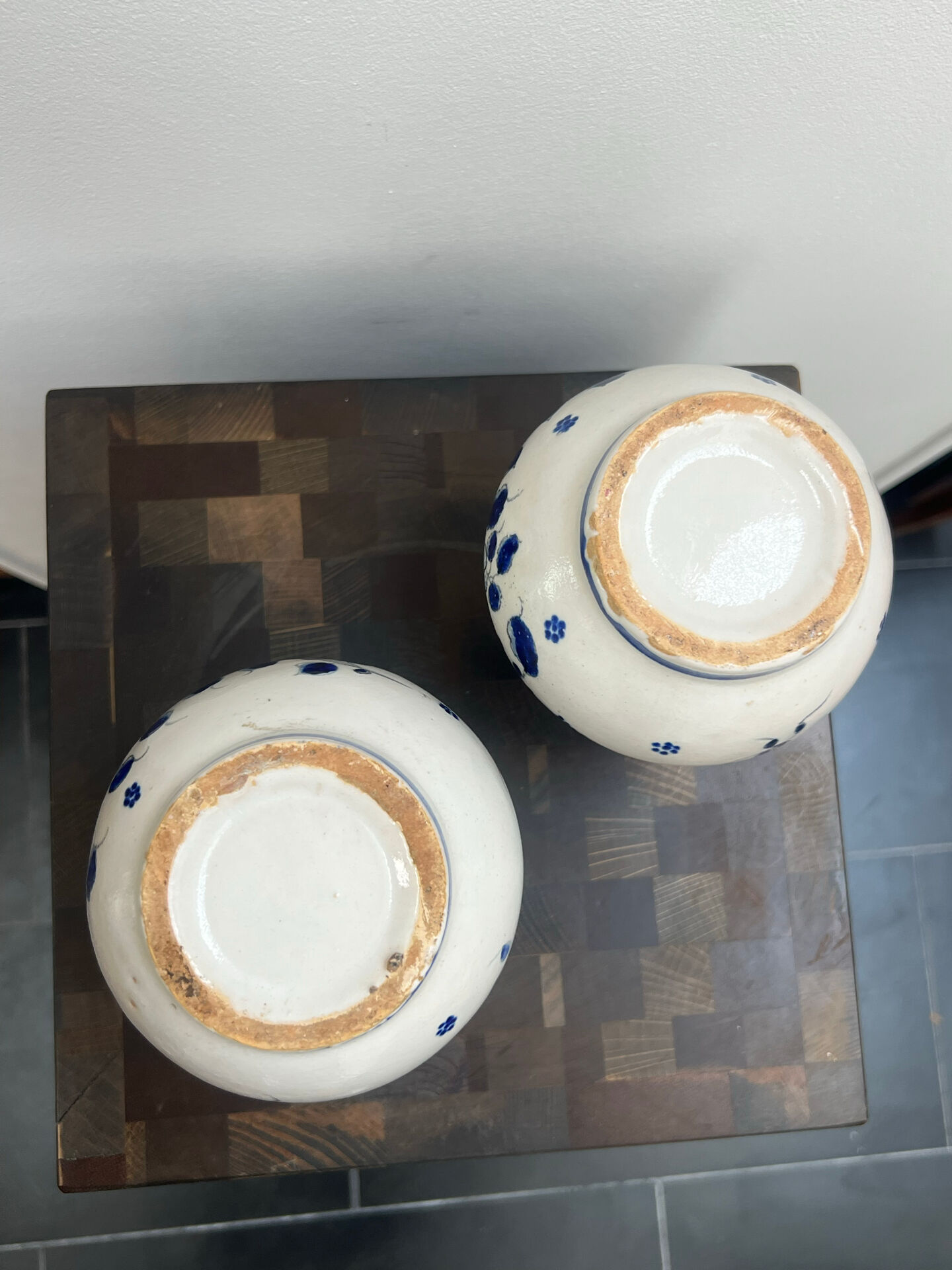 Pair of antique DELF vases