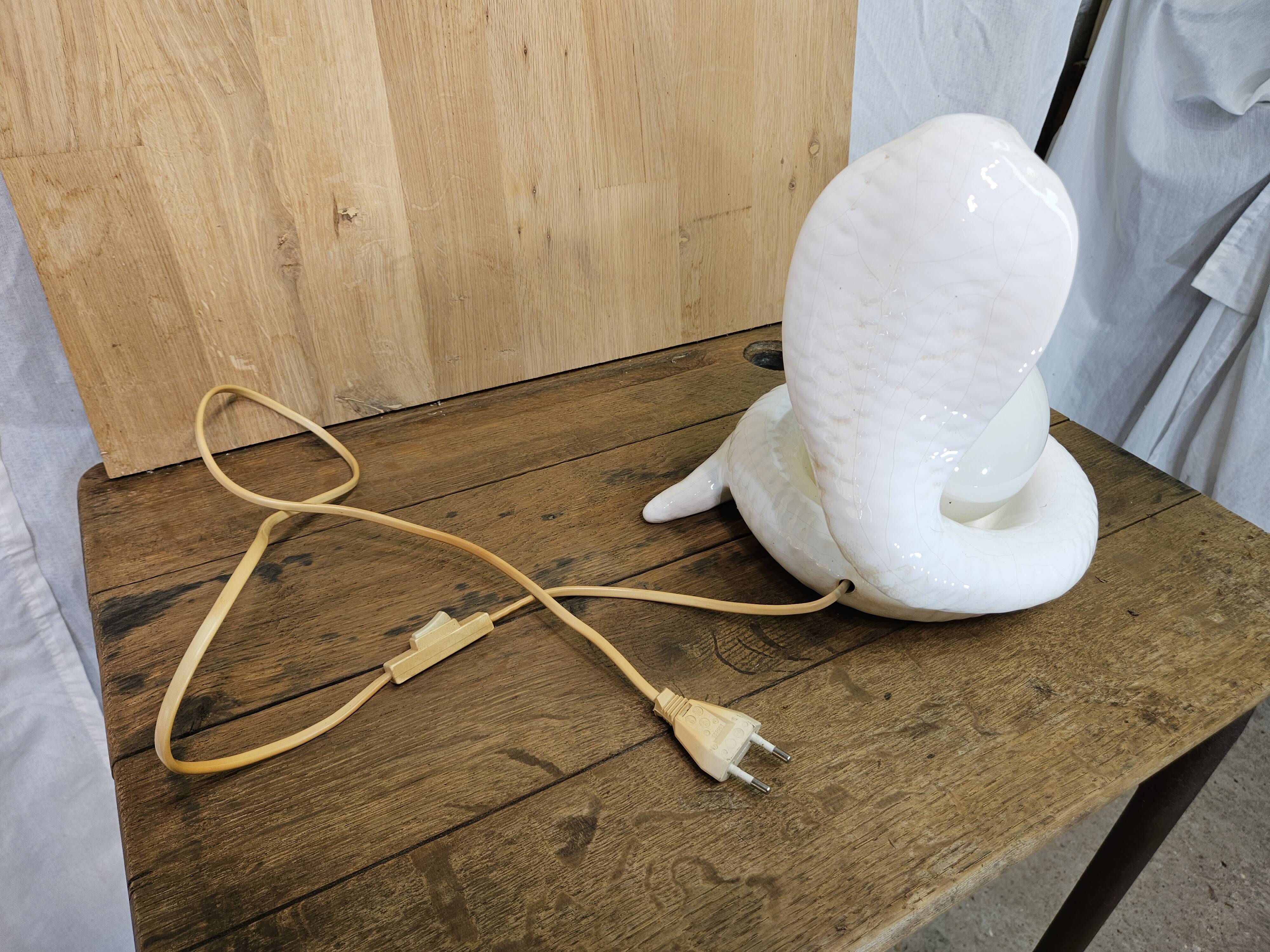 Cobra snake lamp 1970 1980 Avobin Italy