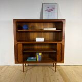 Vintage Dyrlund teak library with sliding doors – Denmark 1960s