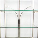 Hollywood regency style brass and glass showcase, 1970's