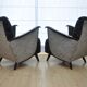 1/2 Tres beaux fauteuils originaux des années 50 ailes de chauve souris