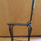 Paire de chaises de jardin en fer forgé laquées noir