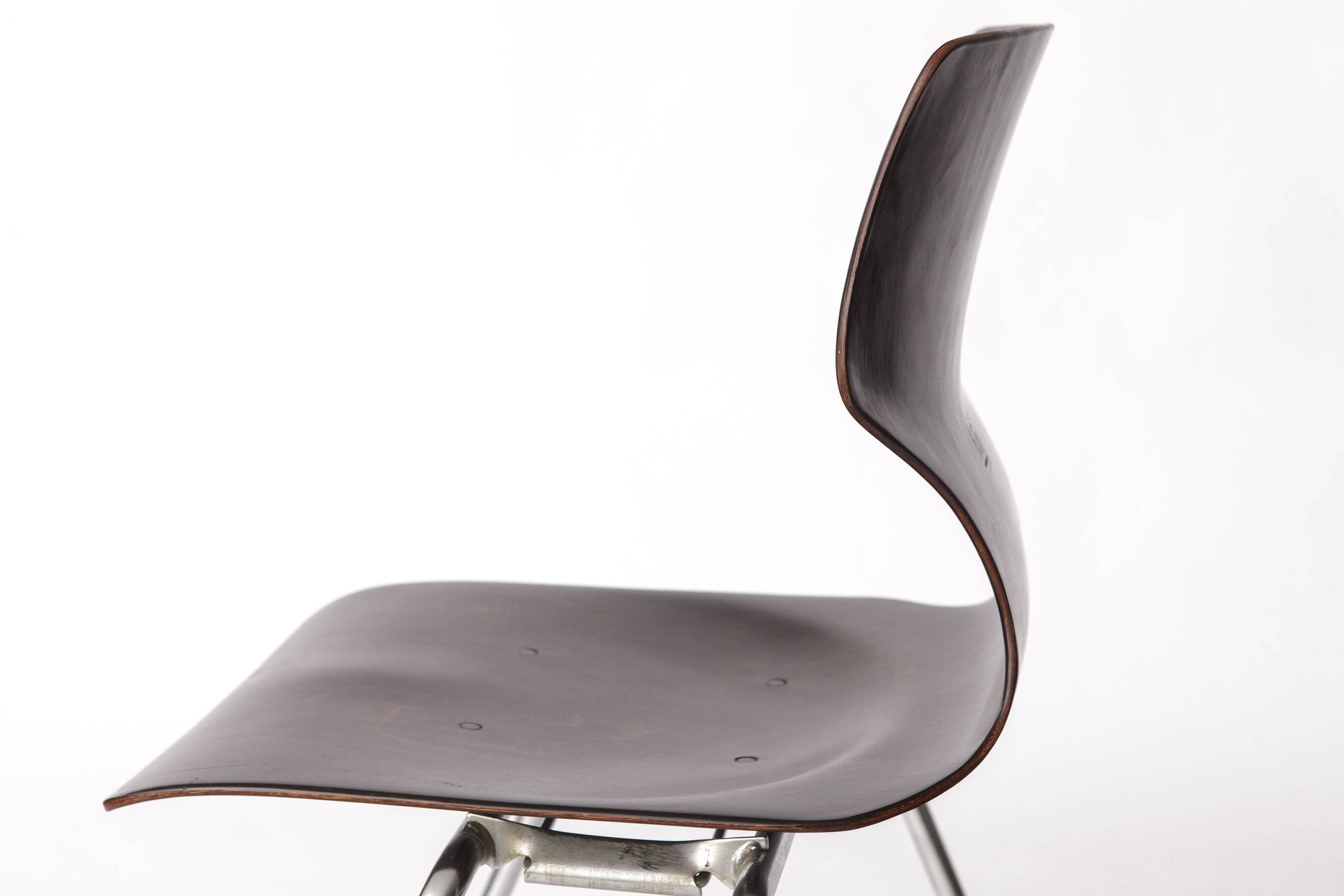 6 Flötotto Pagwood Chairs – German Design Classic, 1970s, Chrome & Plywood