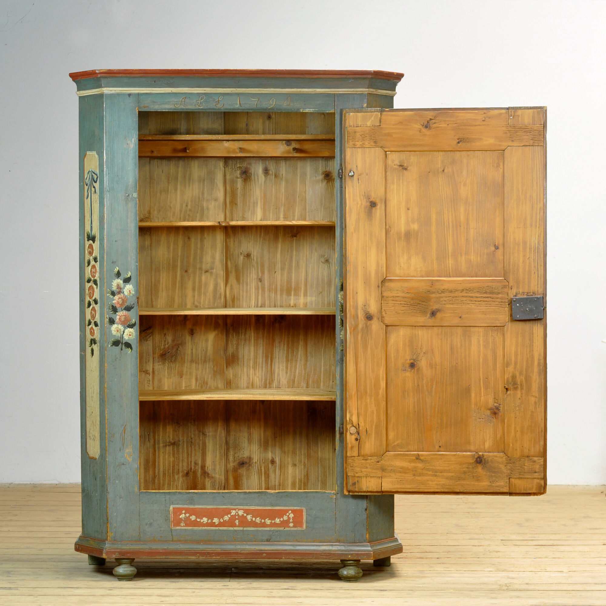 Pine bridal cabinet, dated 1794