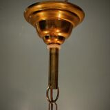 Small Venetian chandelier, three-burner twisted blown glass 1950s - Brass, Glass