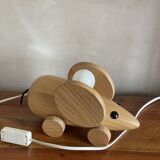 Wooden mouse lamp