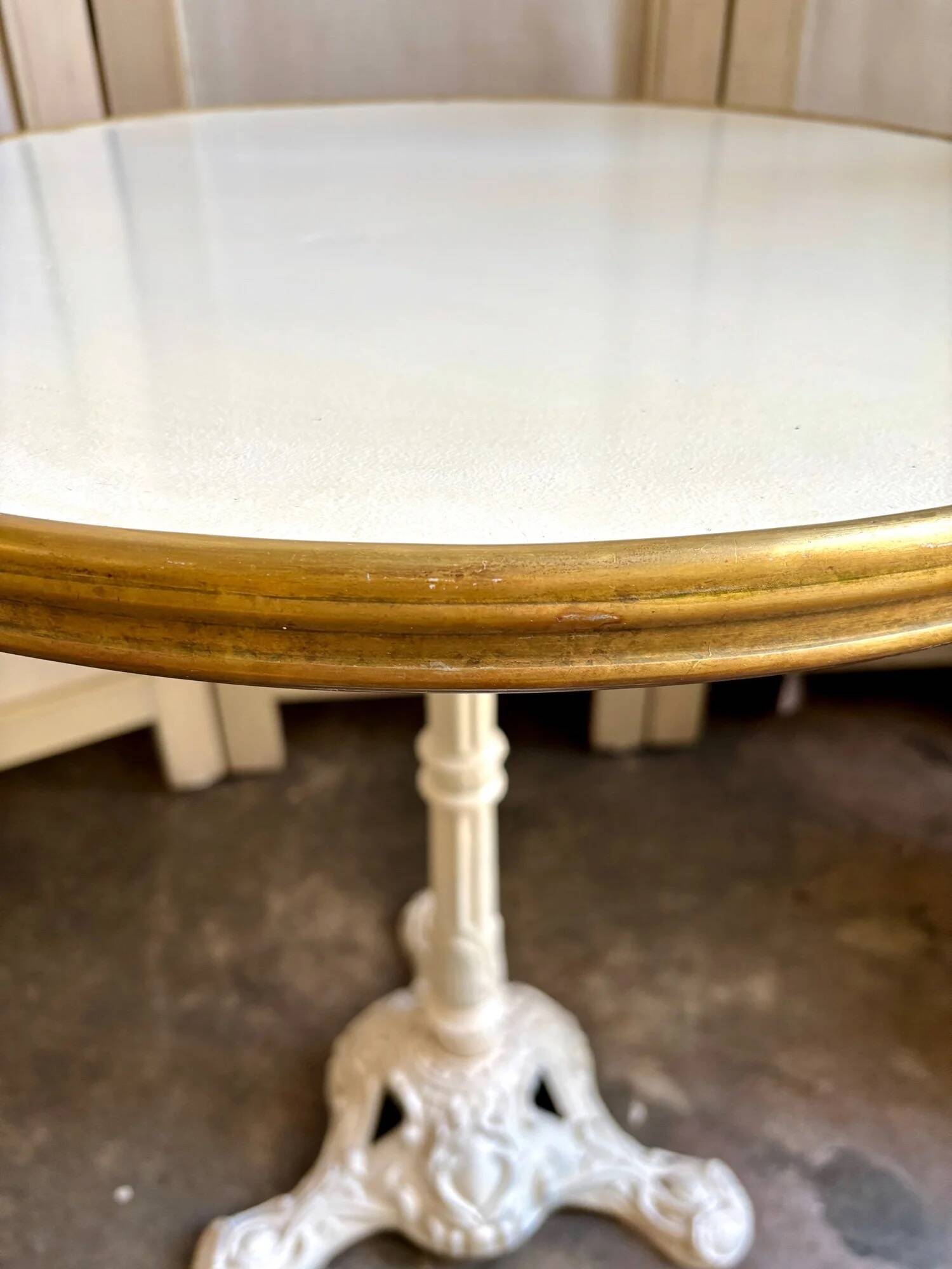Cast iron and beige melamine bistro table ⌀ 60 cm