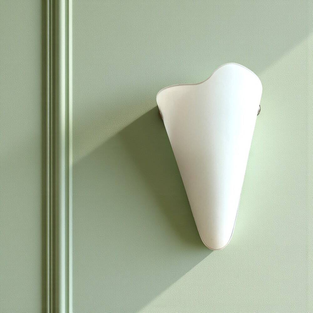 White  glass conical wall sconce lamp