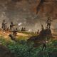 Ancient painting signed G. Canella, historical subject, around 1840.